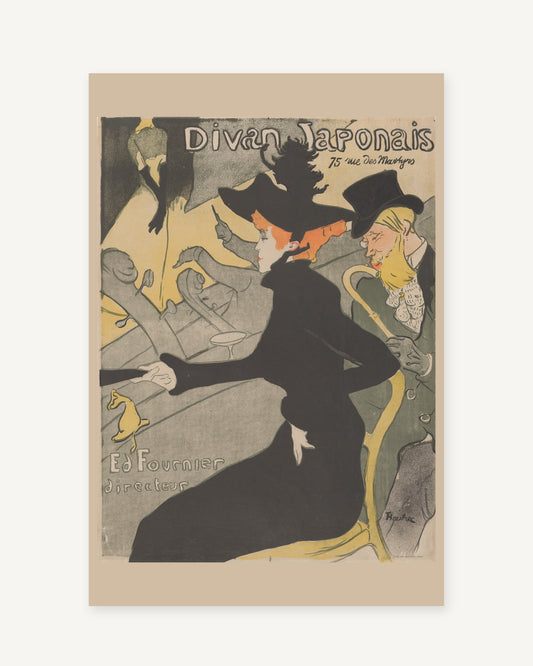 Divan Japonais poster by Toulouse-Lautrec (1893) - full print with paper-tone border