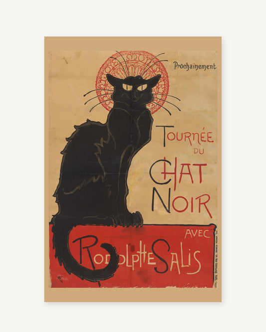 Tournée du Chat Noir poster by Steinlen (1896) - full print with paper-tone border