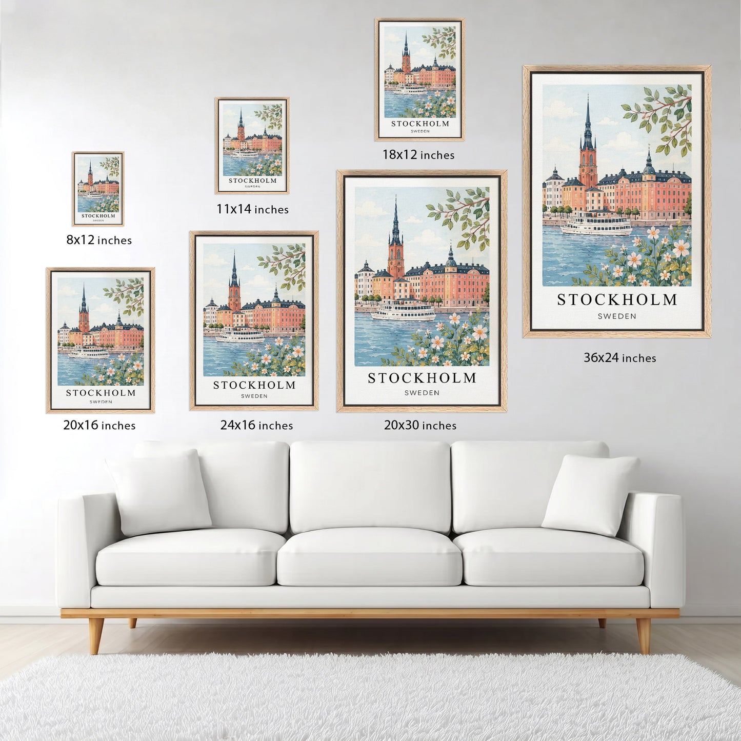 Stockholm Canvas Wall Art — Sweden Waterfront Decor