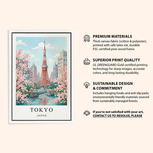 Tokyo Canvas Wall Art — Japan Cityscape Decor