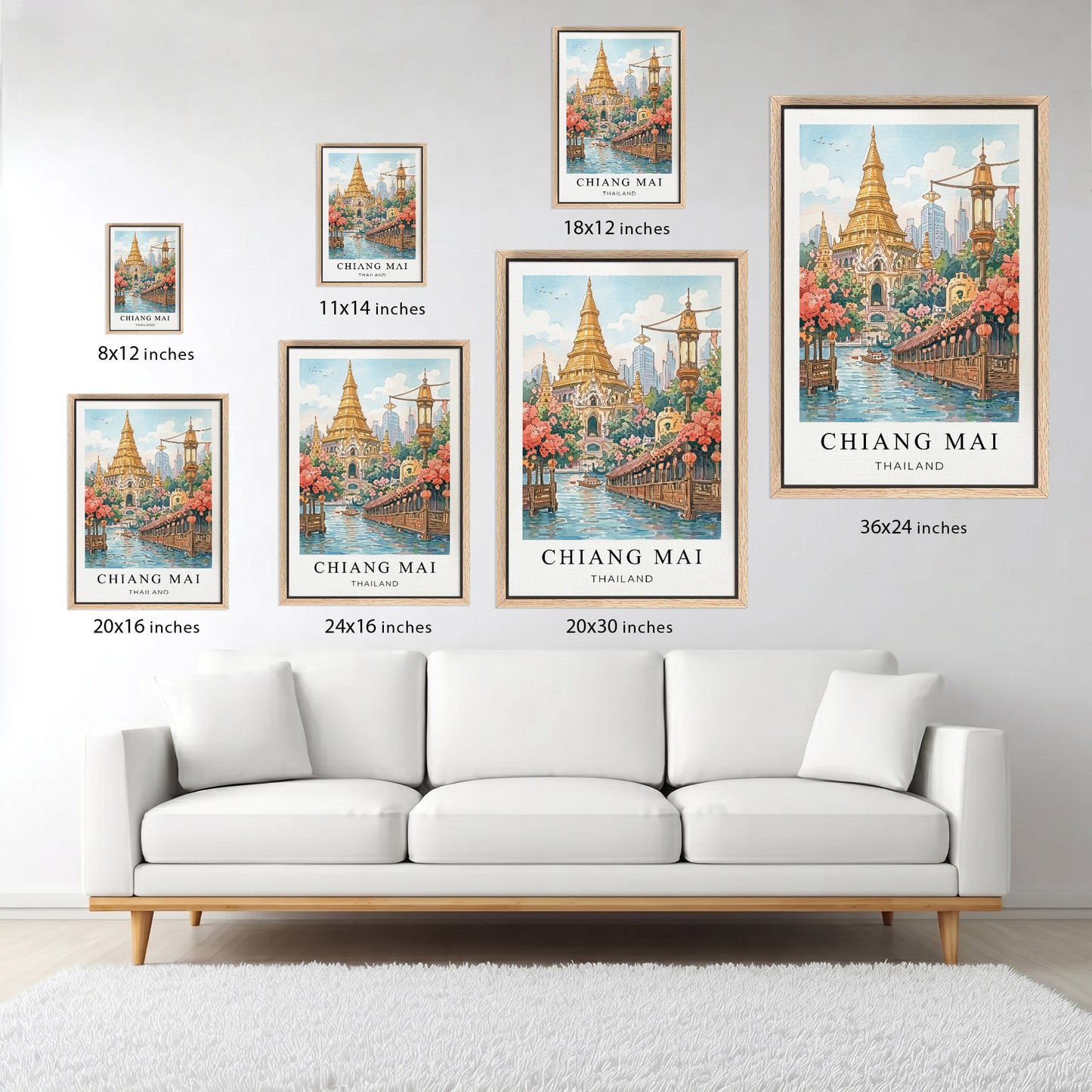Chiang Mai Canvas Wall Art – Thailand Temple Decor, Cultural Travel Artwork
