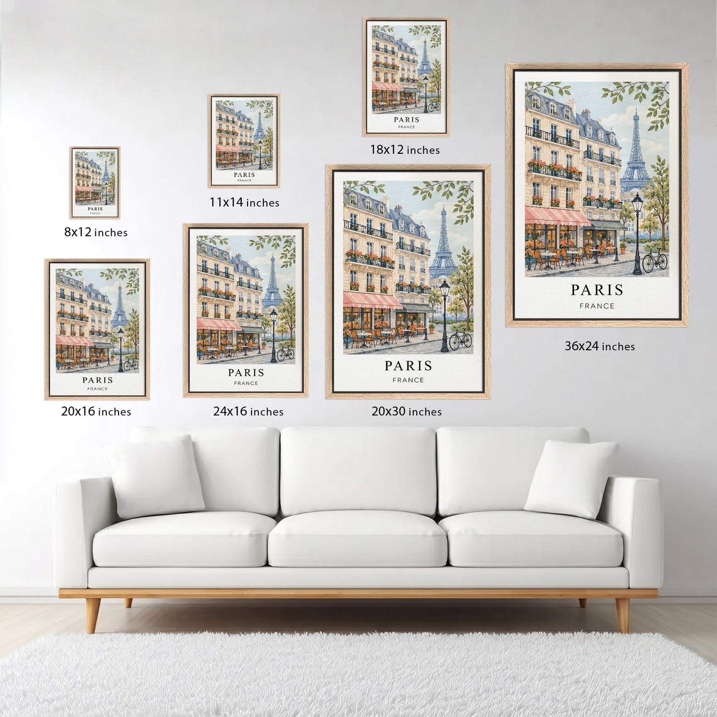 Paris Canvas Wall Art – Eiffel Tower Decor, French Cityscape Travel Artwork