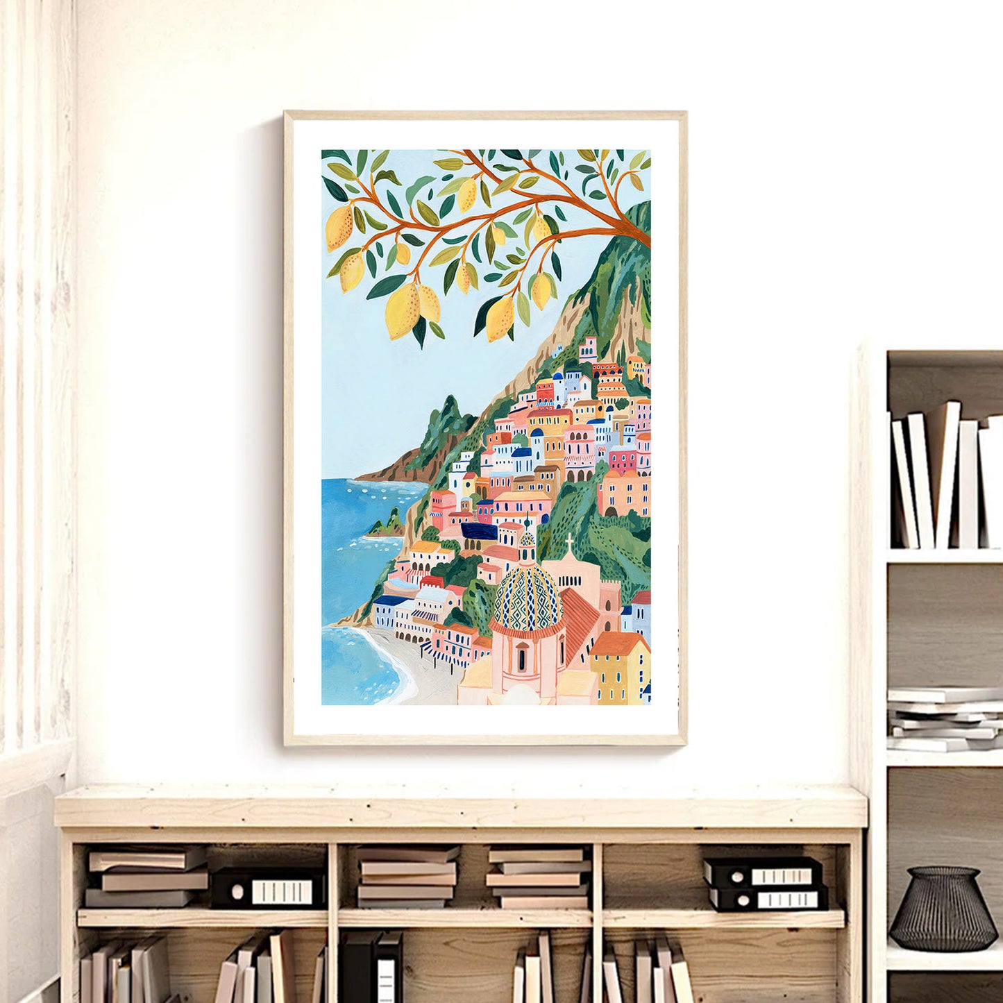 Positano Amalfi Coast Art Print – Itali Europe Travel Wall Decor