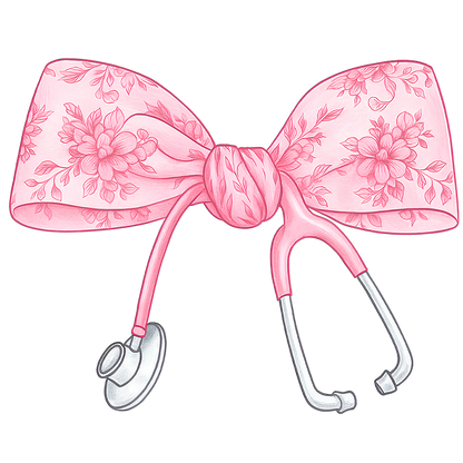 Nurse Bow Car Decal — Pink Girly Vinyl Sticker