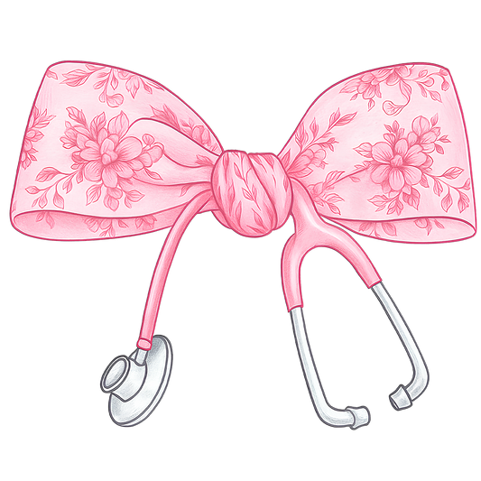 Nurse Bow Car Decal — Pink Girly Vinyl Sticker