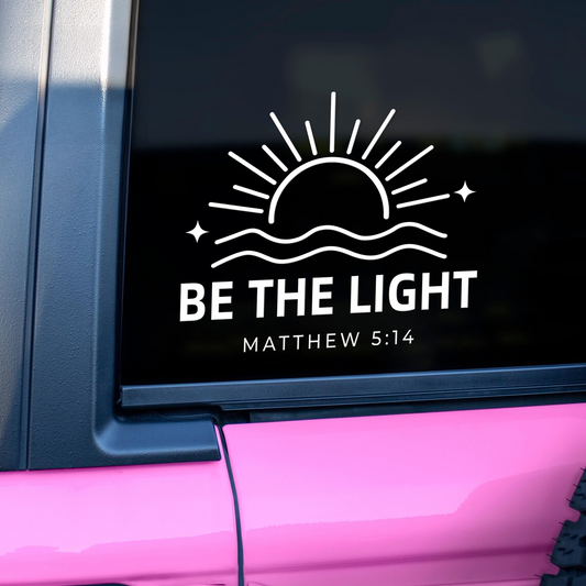 "Be The Light" Christian Cross Car Decal