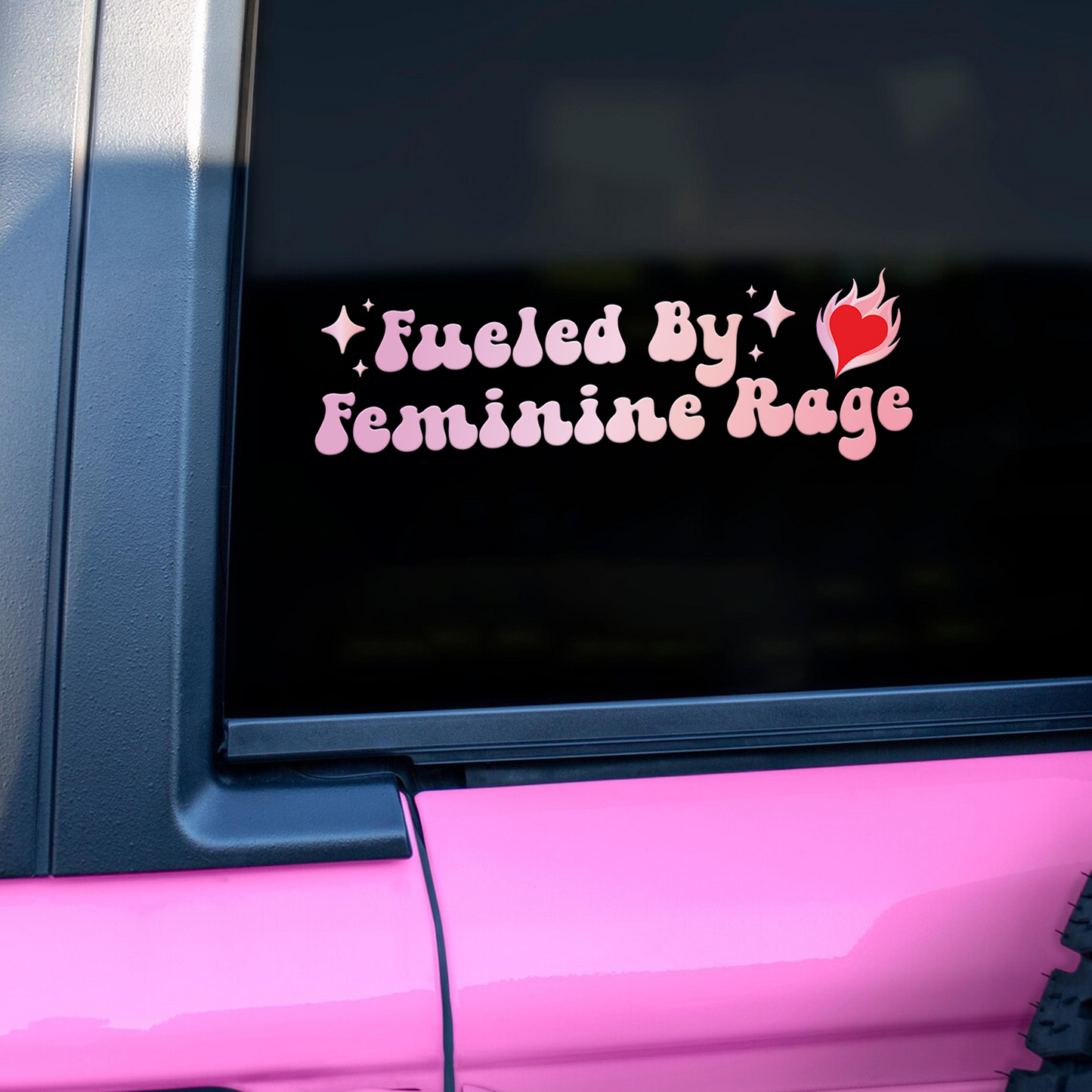 "Fueled By Feminine Rage" Feminist Car Decal