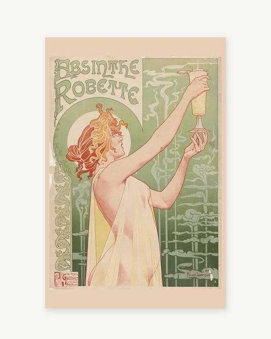 Absinthe Robette poster by Privat-Livemont (1896) - full print with paper-tone border