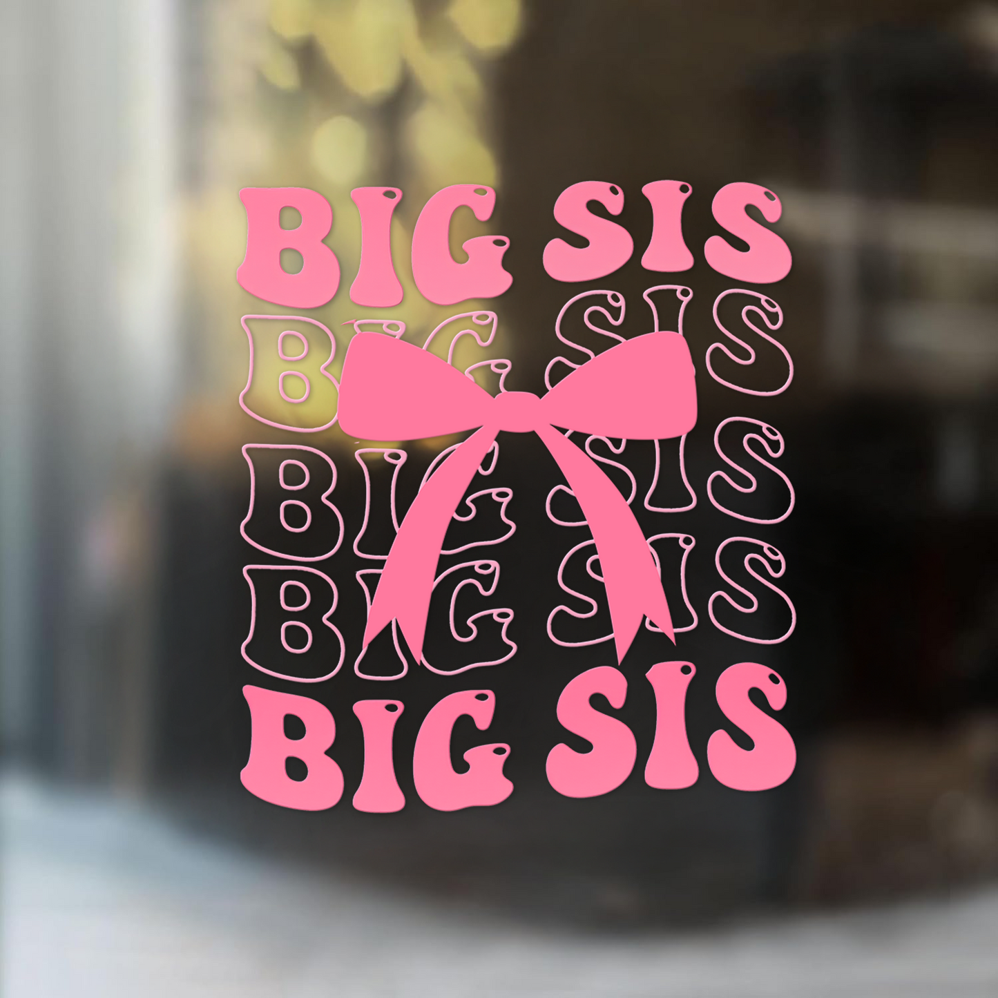"Big Sis" Pink Bow Car Decal — Girly Vinyl Sticker