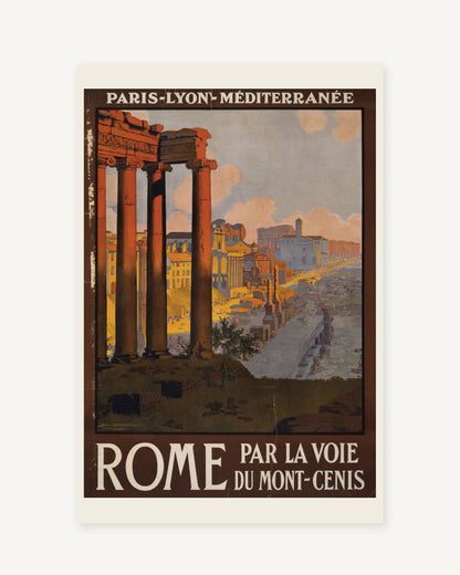 Rome vintage travel poster (1920) - full print with white border