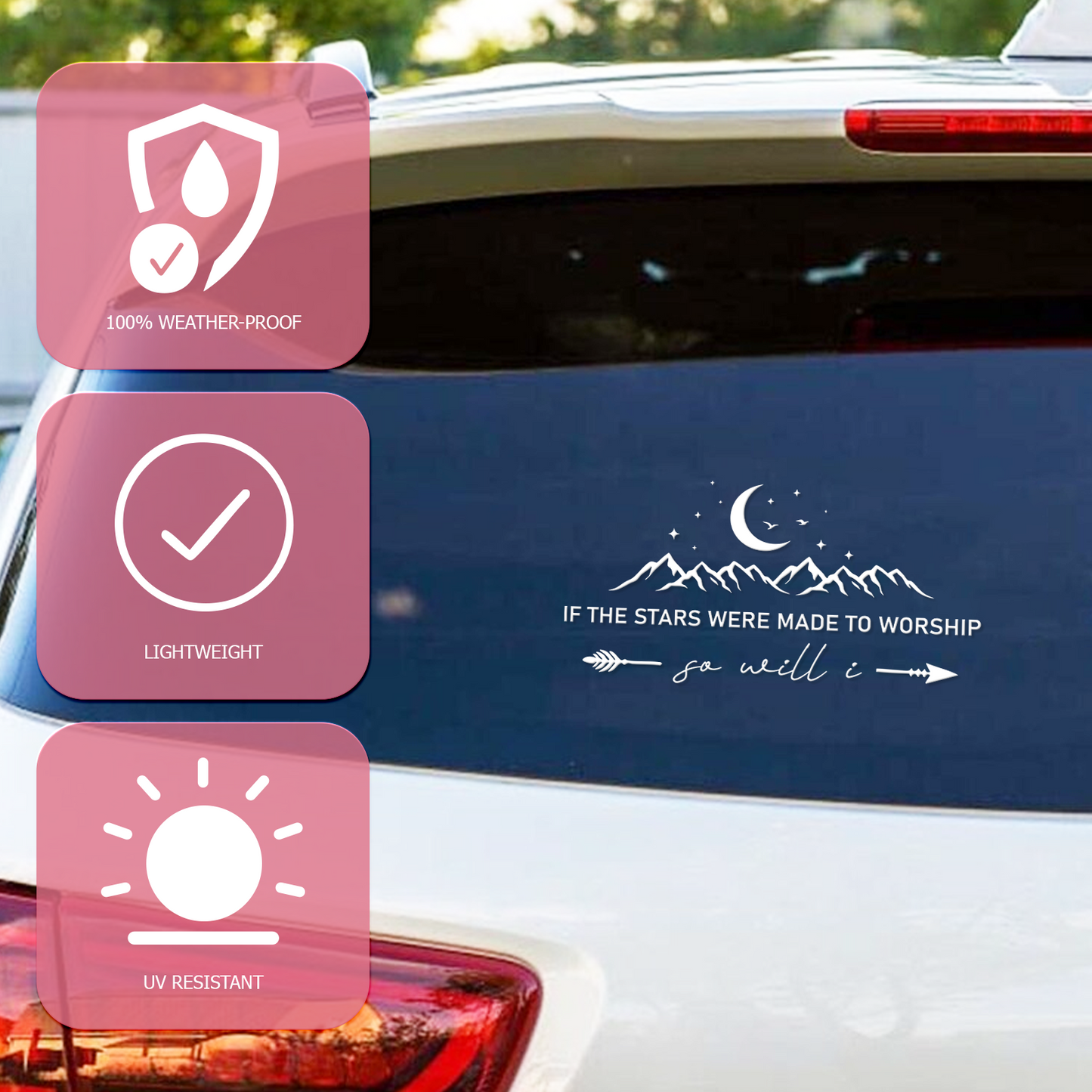"If The Stars Were Made to Worship" Christian Car Decal