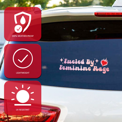 "Fueled By Feminine Rage" Feminist Car Decal