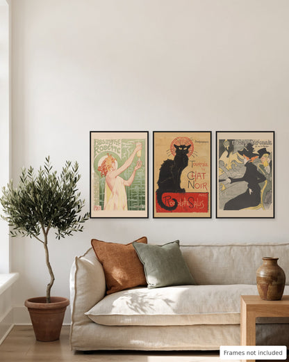 Belle Époque bar poster set of 3 gallery wall, second view