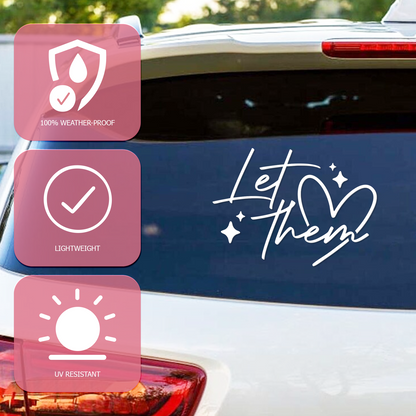 "Let Them" Mental Health Positive Affirmation Car Decal