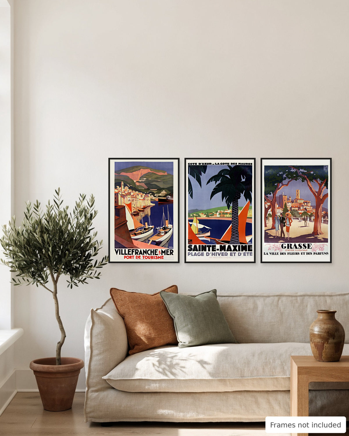 French Riviera vintage poster set of 3 gallery wall, second view