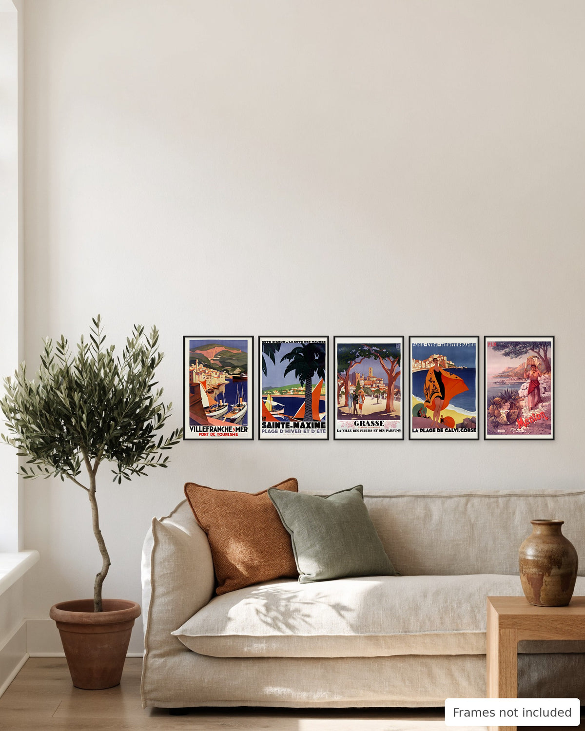 French Riviera vintage poster set of 5 gallery wall, second view