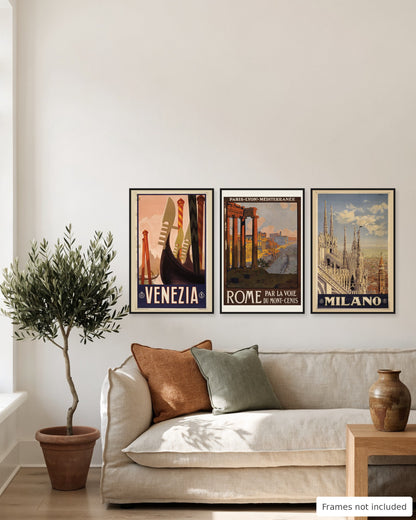 Italy vintage poster set of 3 gallery wall, second view