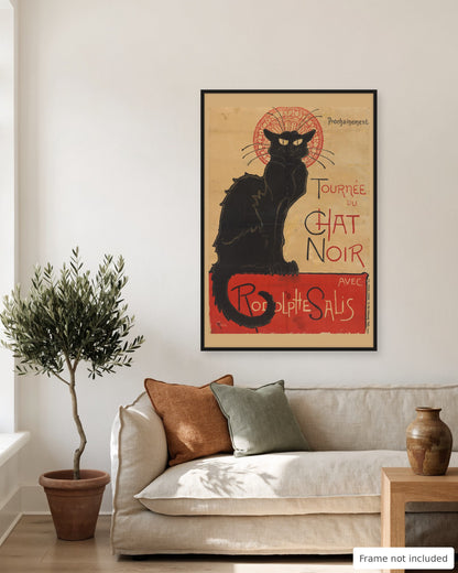 Tournée du Chat Noir poster by Steinlen (1896) shown on a living room wall, second view