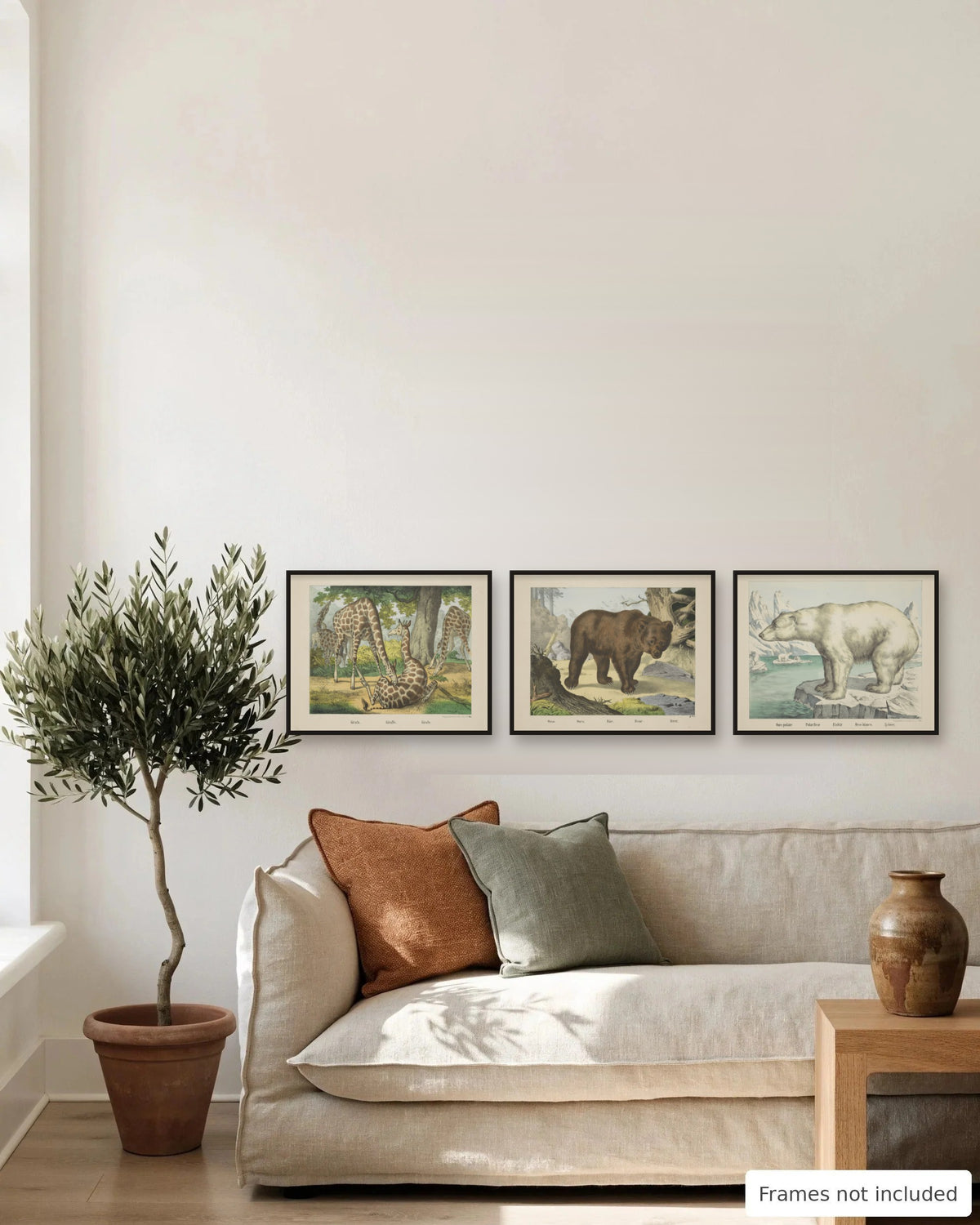 Vintage Animal Print Set of 3 gallery wall, second view - frames not included
