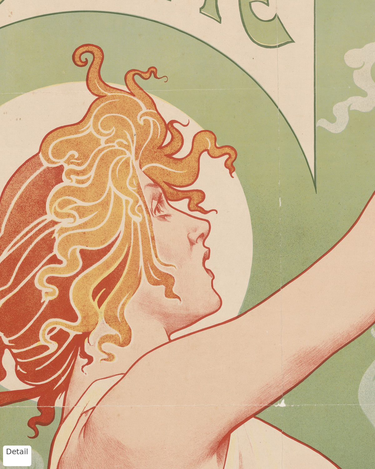 Close-up detail of the Absinthe Robette poster by Privat-Livemont (1896)