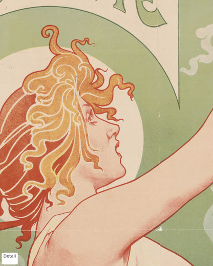 Close-up detail of the Absinthe Robette poster by Privat-Livemont (1896)