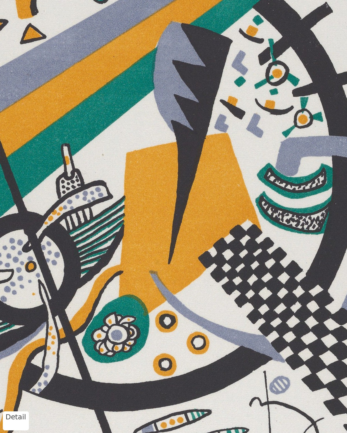 Close-up detail of Small Worlds IV by Wassily Kandinsky (1922)