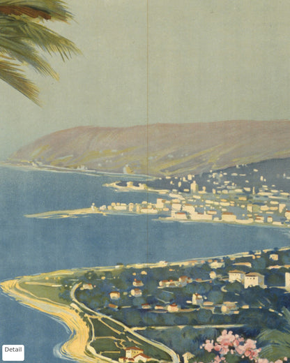 Close-up detail of the Sanremo vintage travel poster (1920)