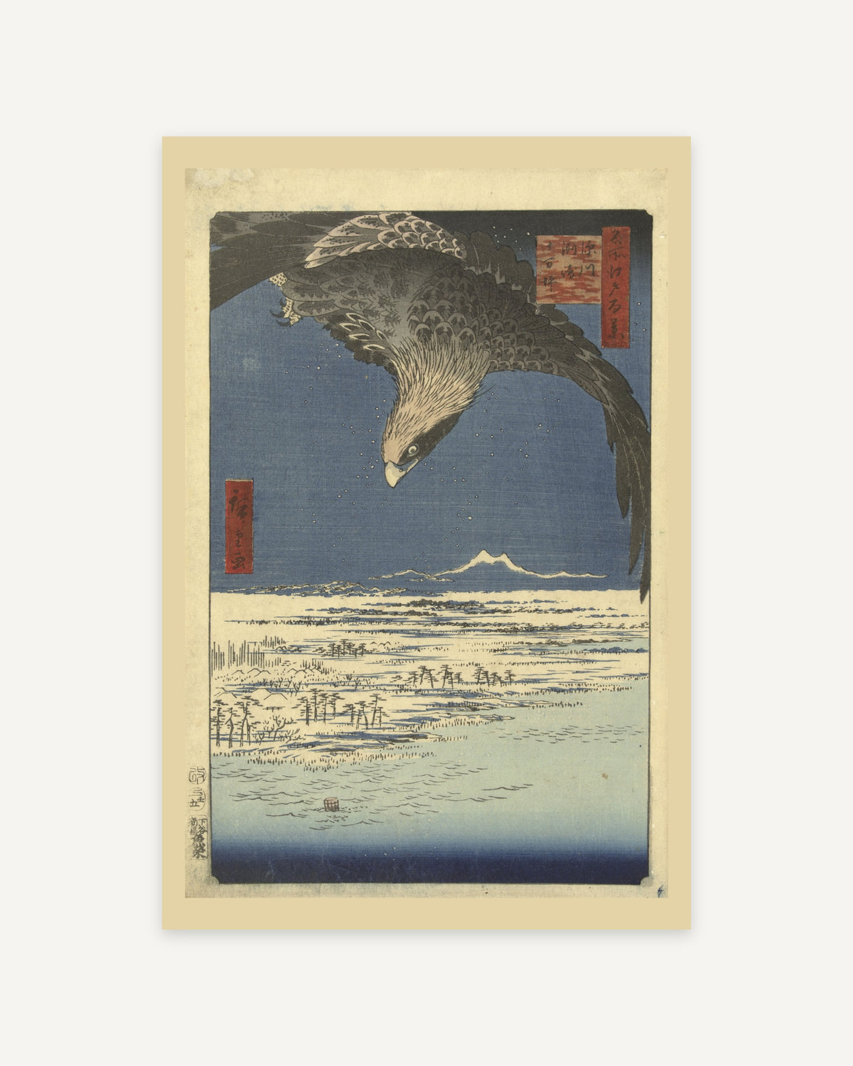 Eagle over the Snowy Plain by Hiroshige (1857) - print 4 of the set of 5