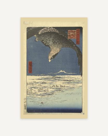 Eagle over the Snowy Plain by Hiroshige (1857) - print 4 of the set of 5