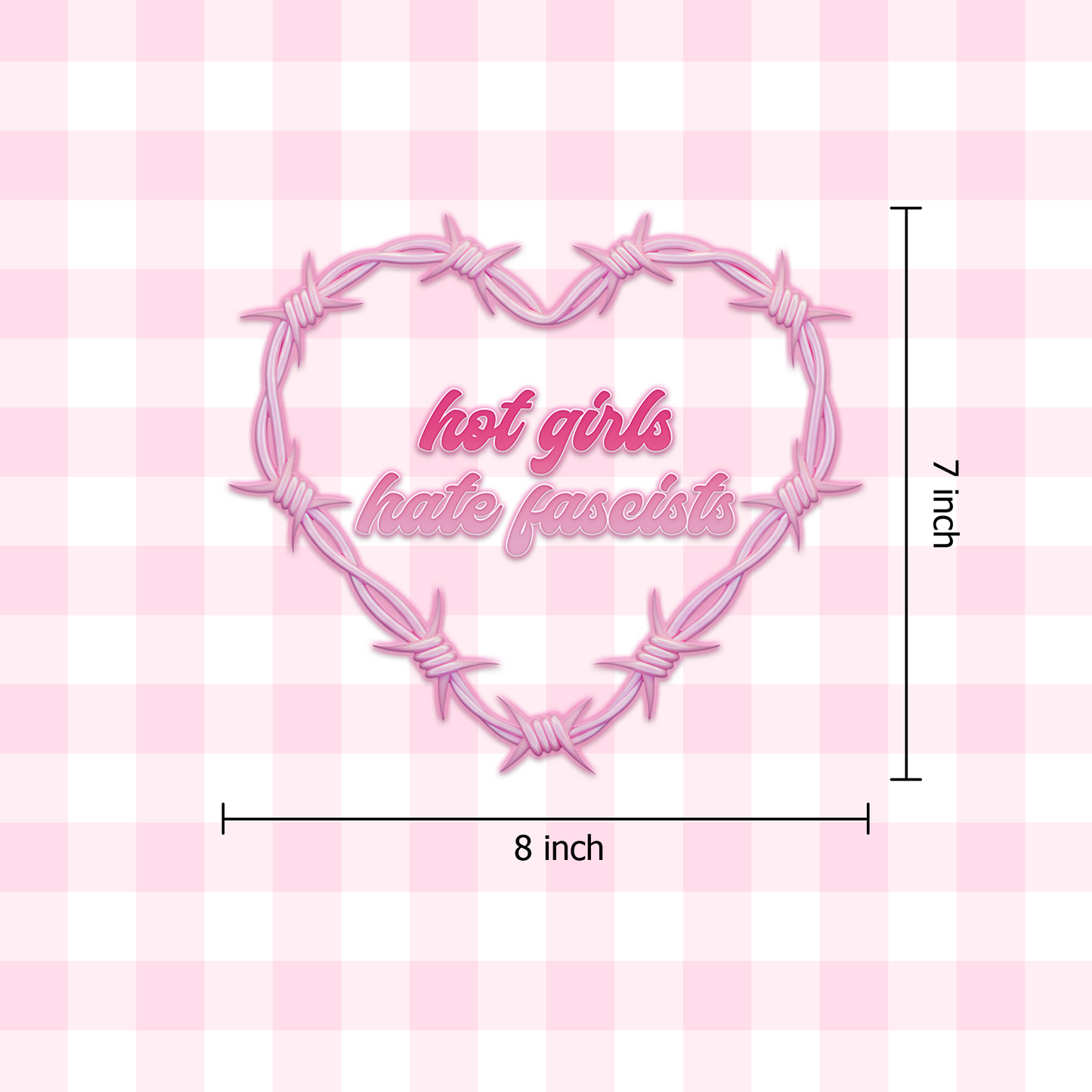 "Hot Girls Hate Fascists" Feminist Car Decal