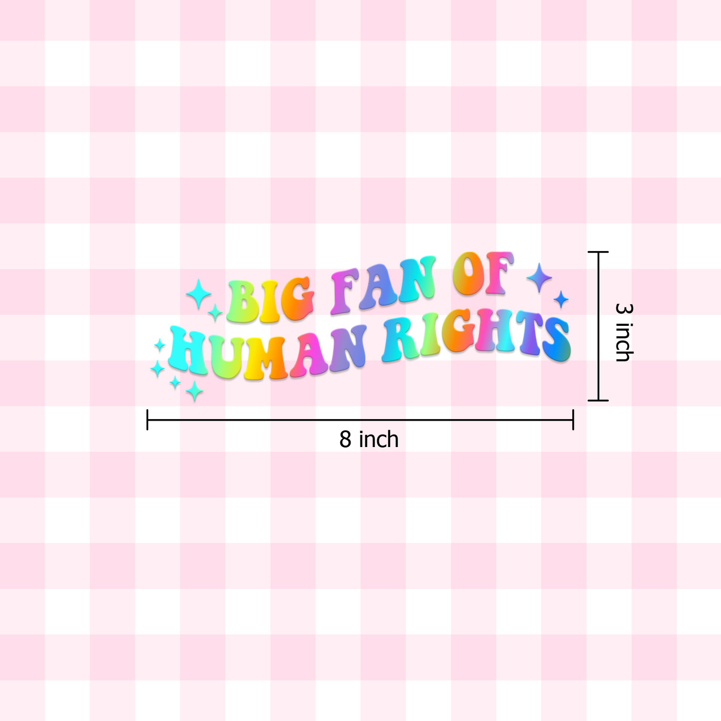 "Big Fan of Human Rights" Holographic Car Decal