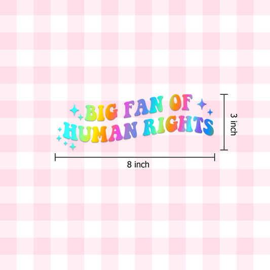 "Big Fan of Human Rights" Holographic Car Decal