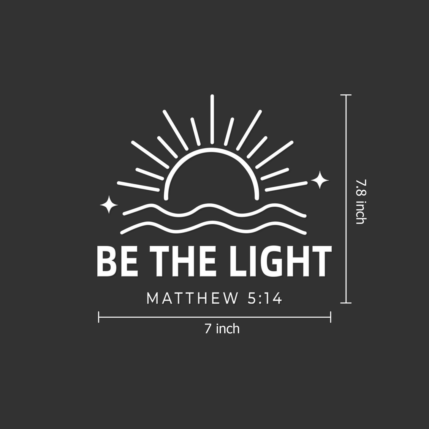 "Be The Light" Christian Cross Car Decal