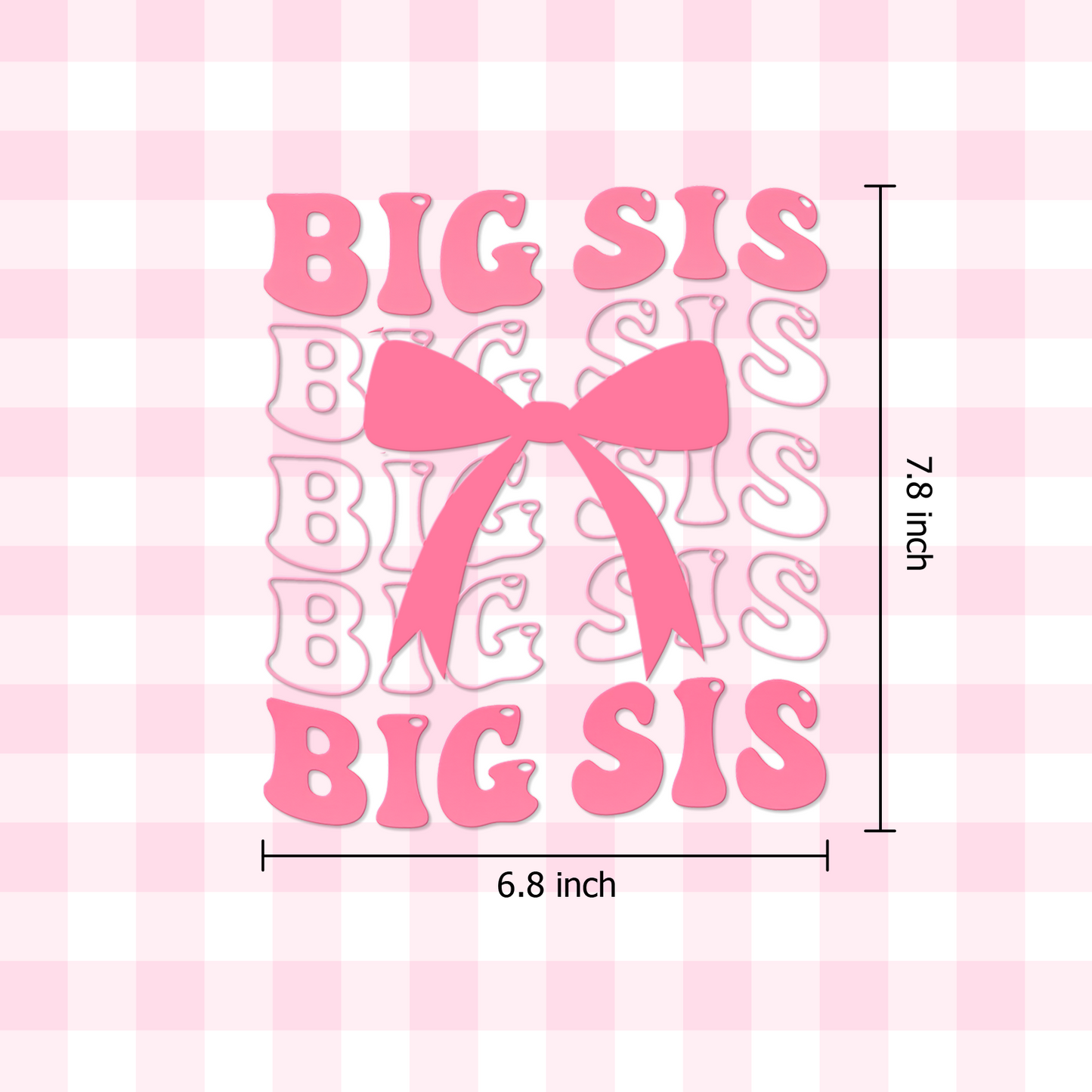 "Big Sis" Pink Bow Car Decal — Girly Vinyl Sticker