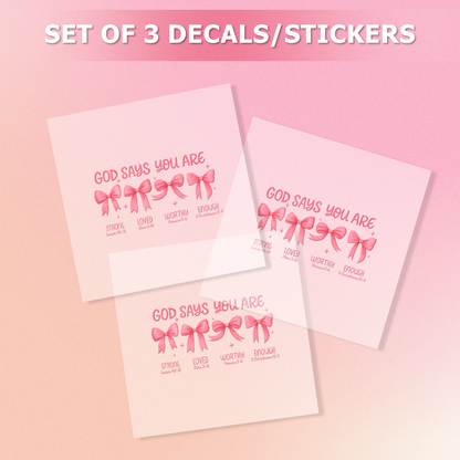 "God Says You Are" Affirmation Christian Car Decal