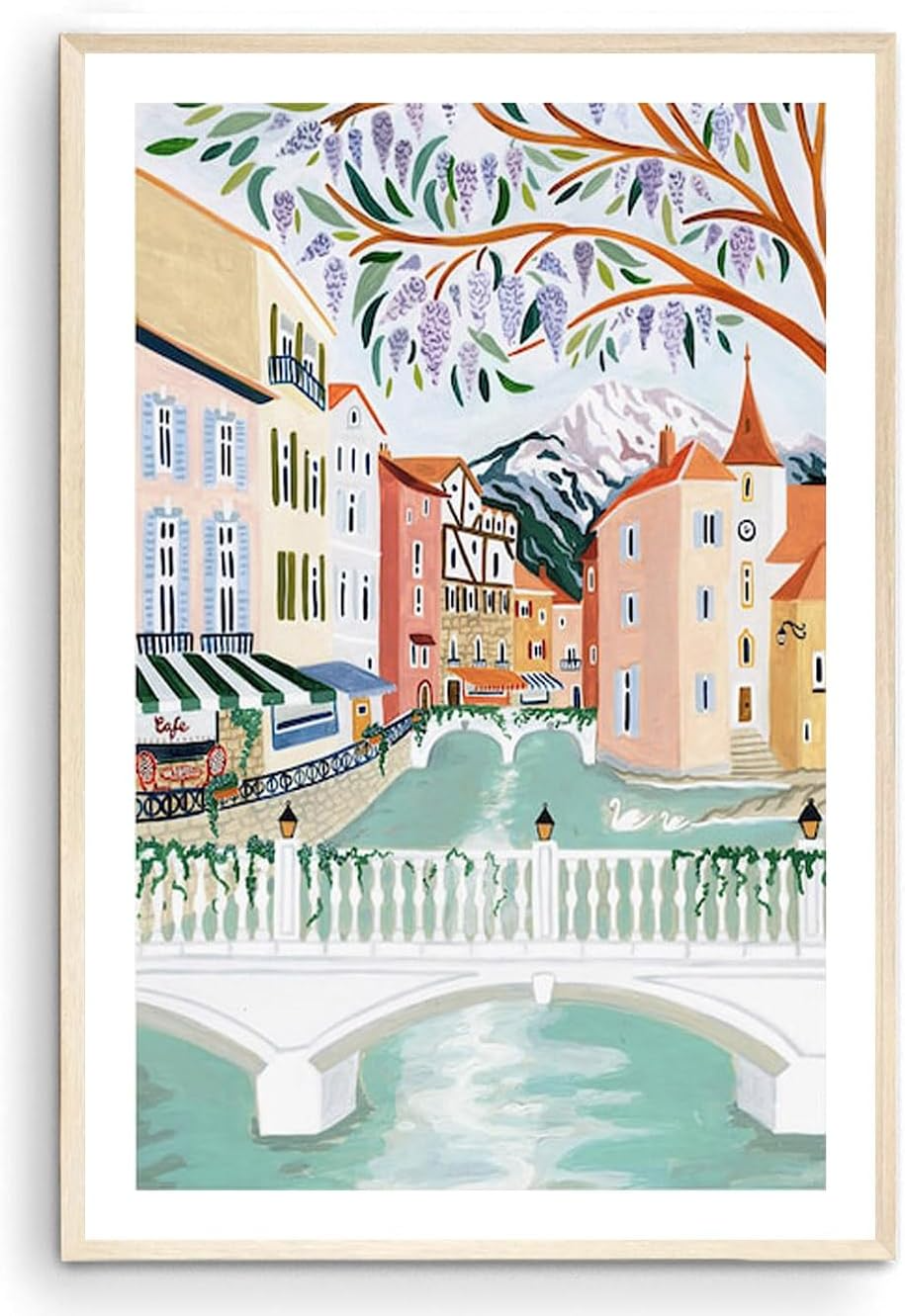 Annecy France Travel Art Print, European City Wall Art Poster, Vintage Home Decor, Unframed