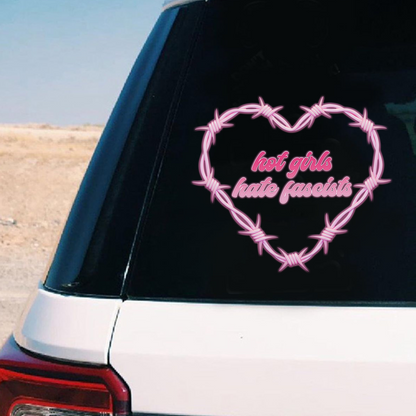 "Hot Girls Hate Fascists" Feminist Car Decal