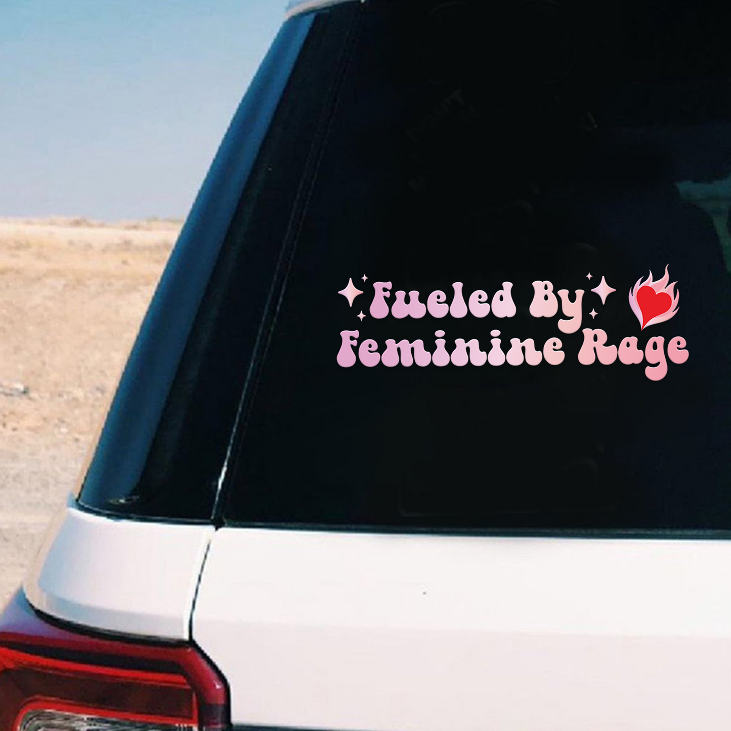 "Fueled By Feminine Rage" Feminist Car Decal