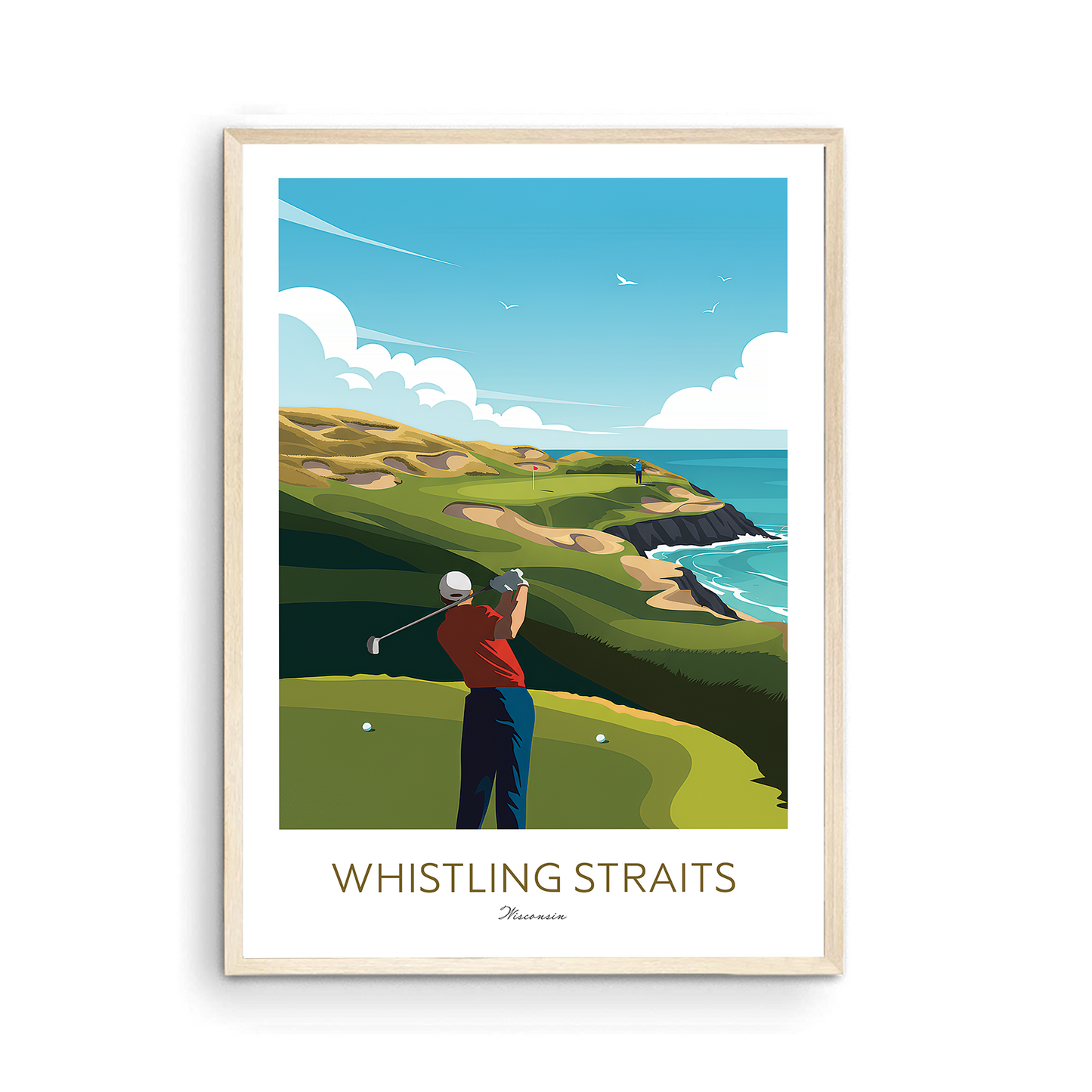 Whistling Straits Golf Course Print - Wisconsin Coastal Wall Art (Unframed)