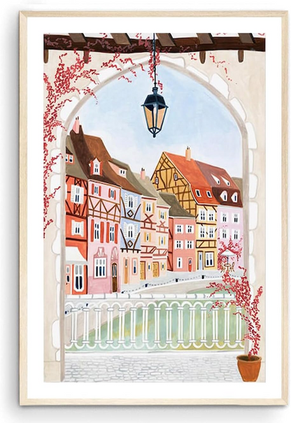 Colmar France Travel Art Print, European Village Wall Art Poster, Vintage French Town Decor, Home Decor Gift, Housewarming, Unframed