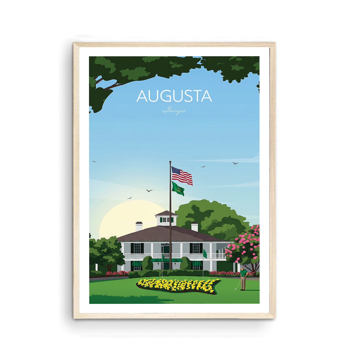 Augusta Golf Course Print — Georgia Clubhouse Wall Art (Unframed)