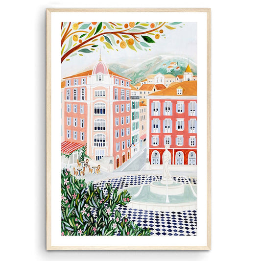 French Riviera Art Print, South of France Wall Art, Travel Poster Home Decor, Housewarming Gift Unframed