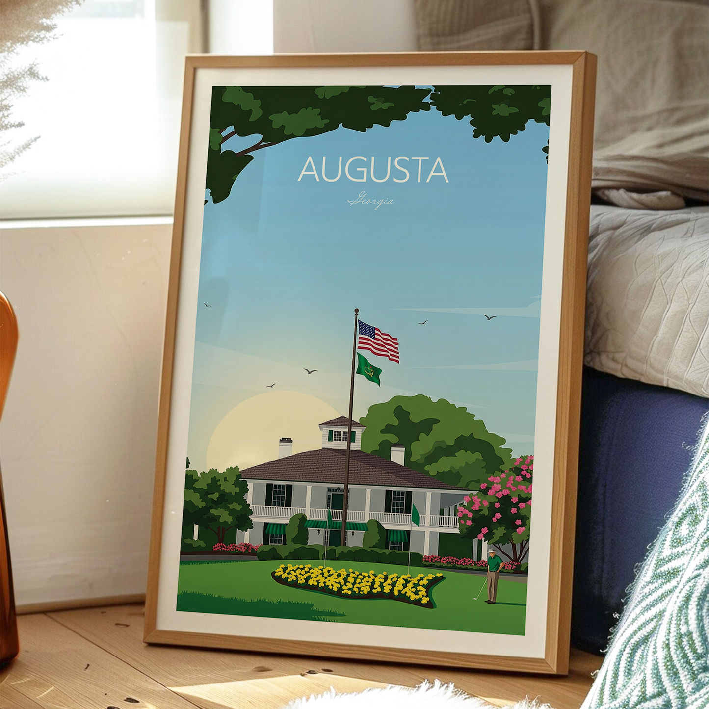 Augusta Golf Course Print — Georgia Clubhouse Wall Art (Unframed)