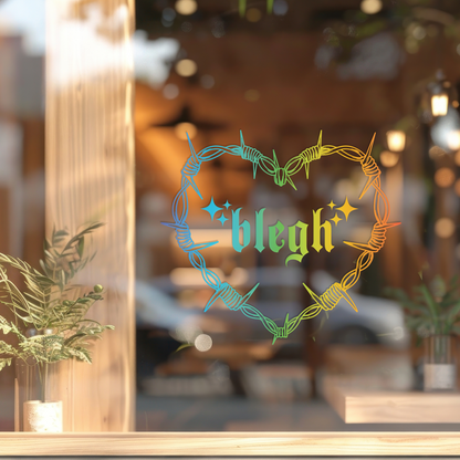 "Blegh" Holographic Car Sticker — Metalcore Vinyl Decal