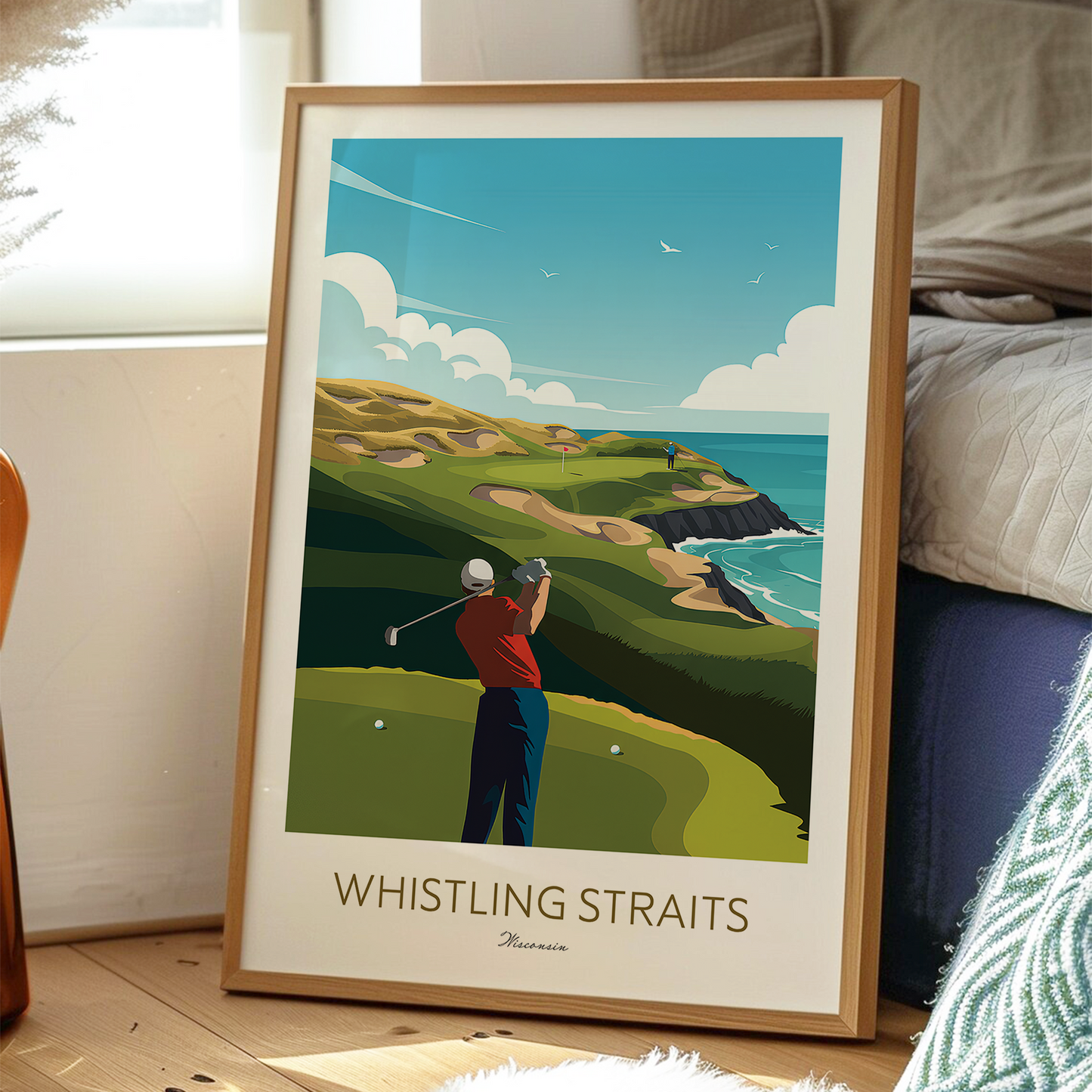 Whistling Straits Golf Course Print - Wisconsin Coastal Wall Art (Unframed)