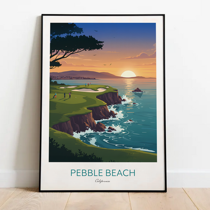 Pebble Beach Golf Course Print — California Coastal Wall Art (Unframed)