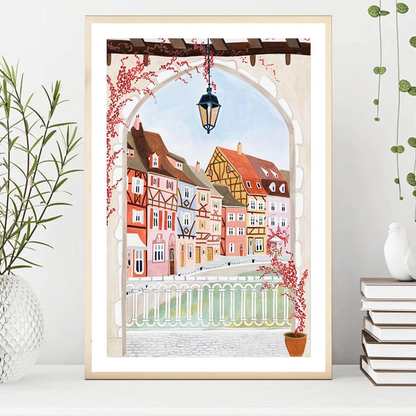Colmar France Travel Art Print, European Village Wall Art Poster, Vintage French Town Decor, Home Decor Gift, Housewarming, Unframed