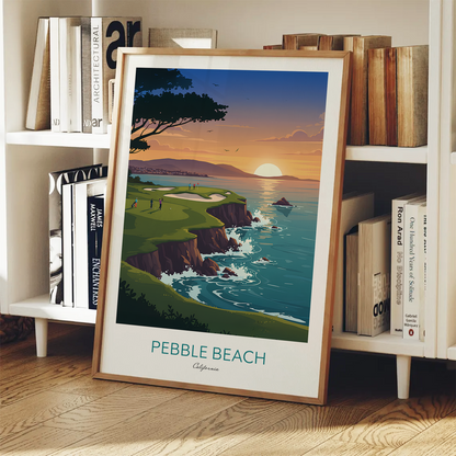 Pebble Beach Golf Course Print — California Coastal Wall Art (Unframed)