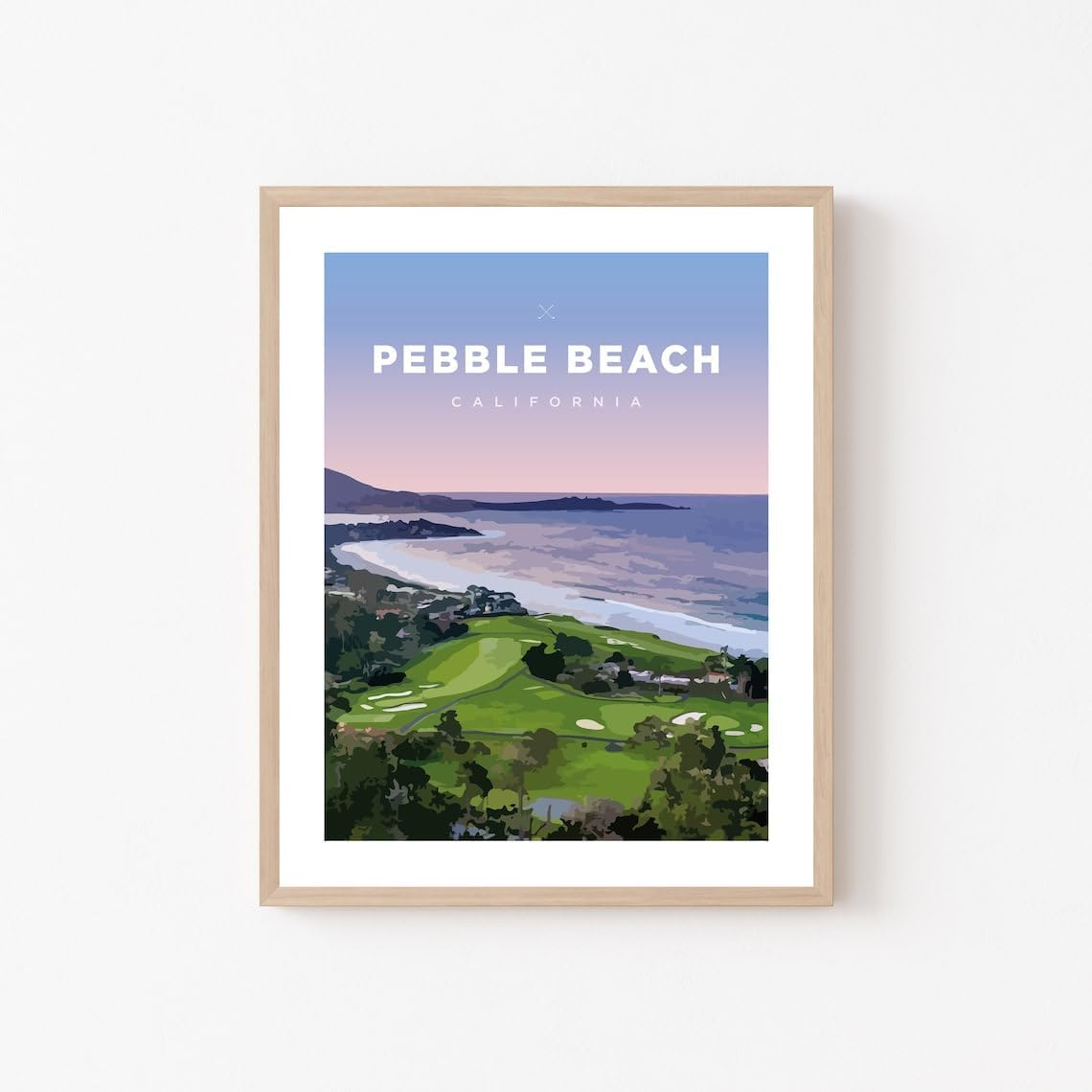 Pebble Beach golf course wall art print – coastal landscape poster