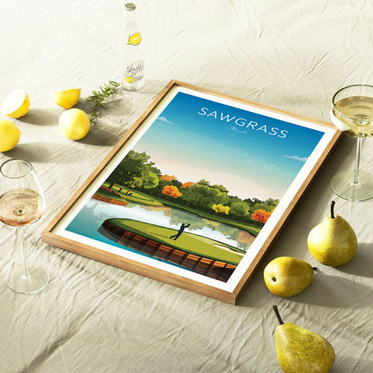 Sawgrass Golf Course Print — Florida Island Green Wall Art (Unframed)